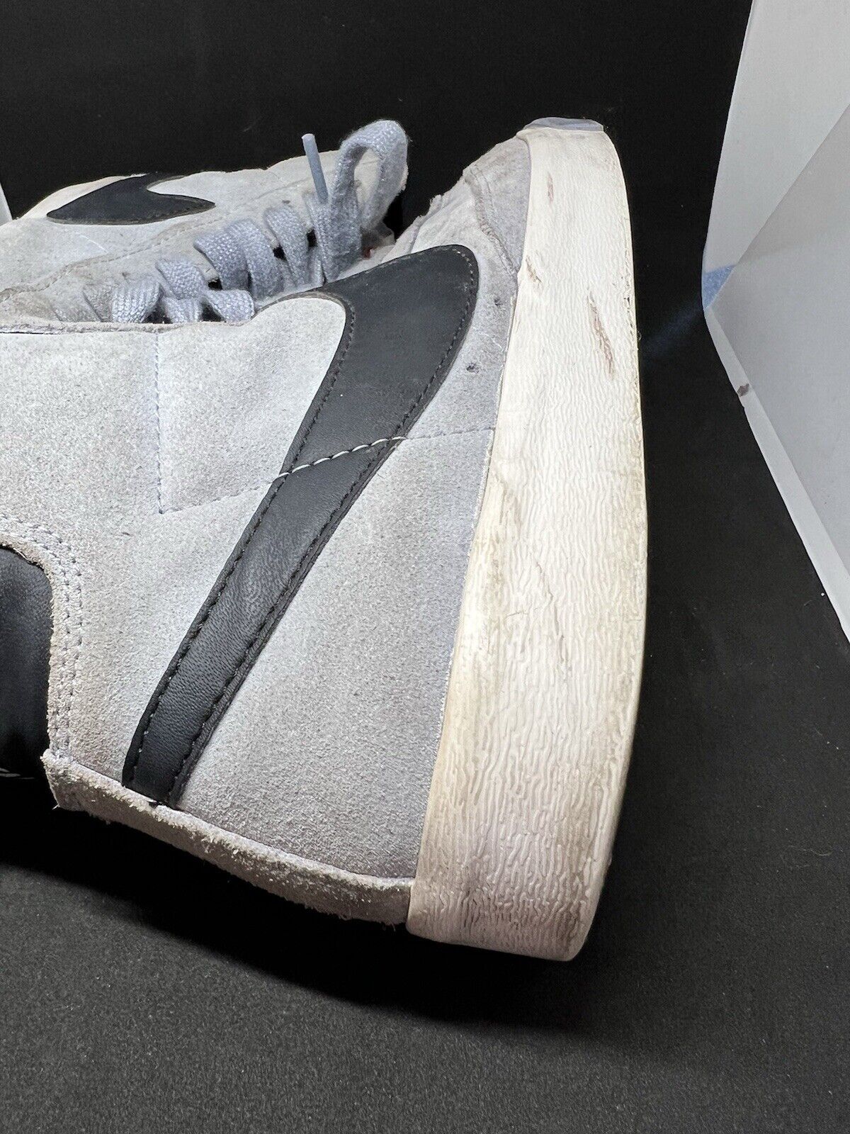 Nike SB Blazer Suede Baby Blue Gray High Size Womens Sneaker HiTop - thriftgoblin