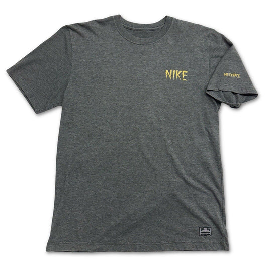 Nike SB x Neckface T-Shirt Men Large Grey Lights Out Worldwide Logo Graffiti Art - thriftgoblin