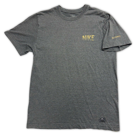 Nike SB x Neckface TShirt Men Medium Grey Lights Out Worldwide Logo Graffiti Art - thriftgoblin