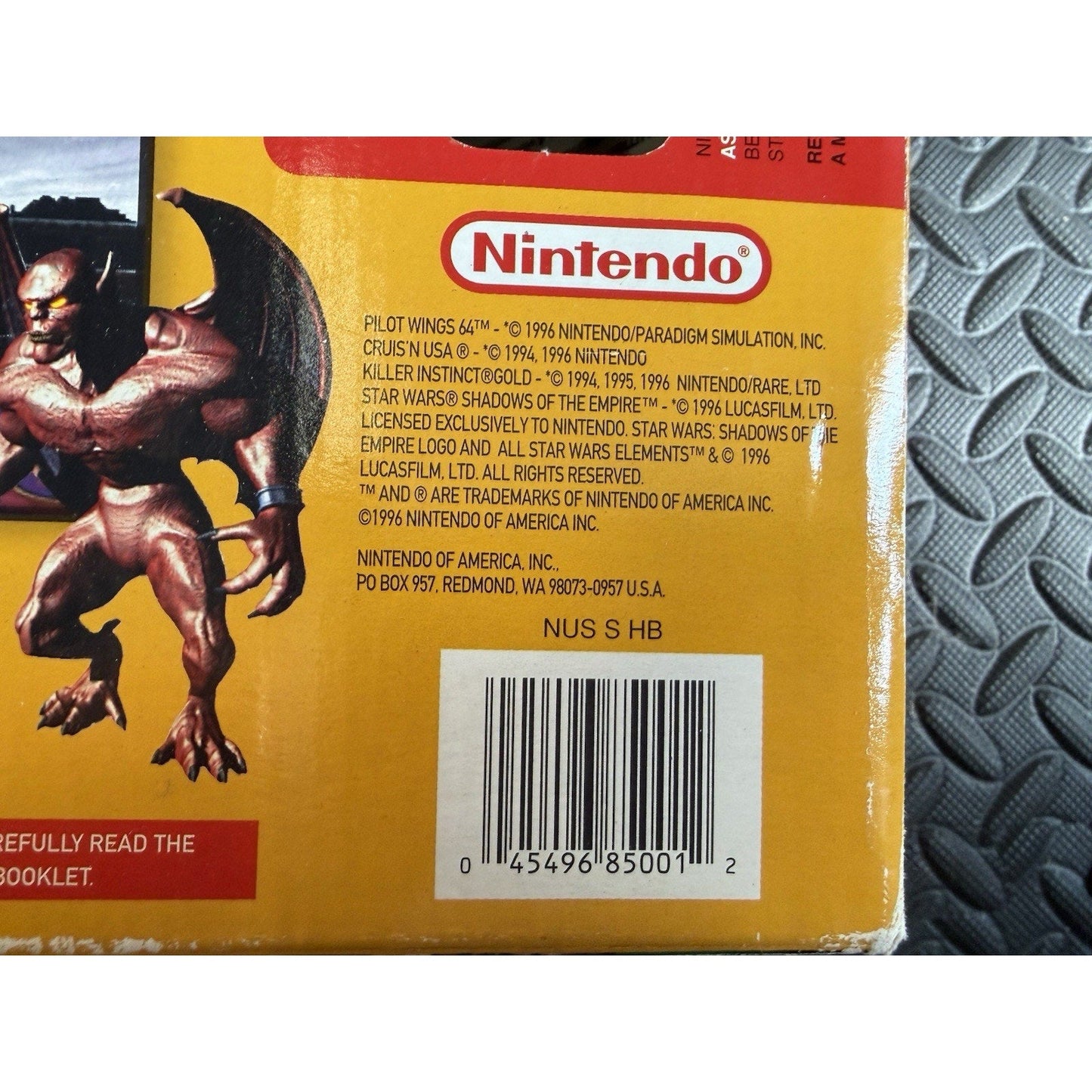 Nintendo 64 Console Box Only NUS S HB - USA - 1 Original 1996 Insert Manual Vintage - thriftgoblin