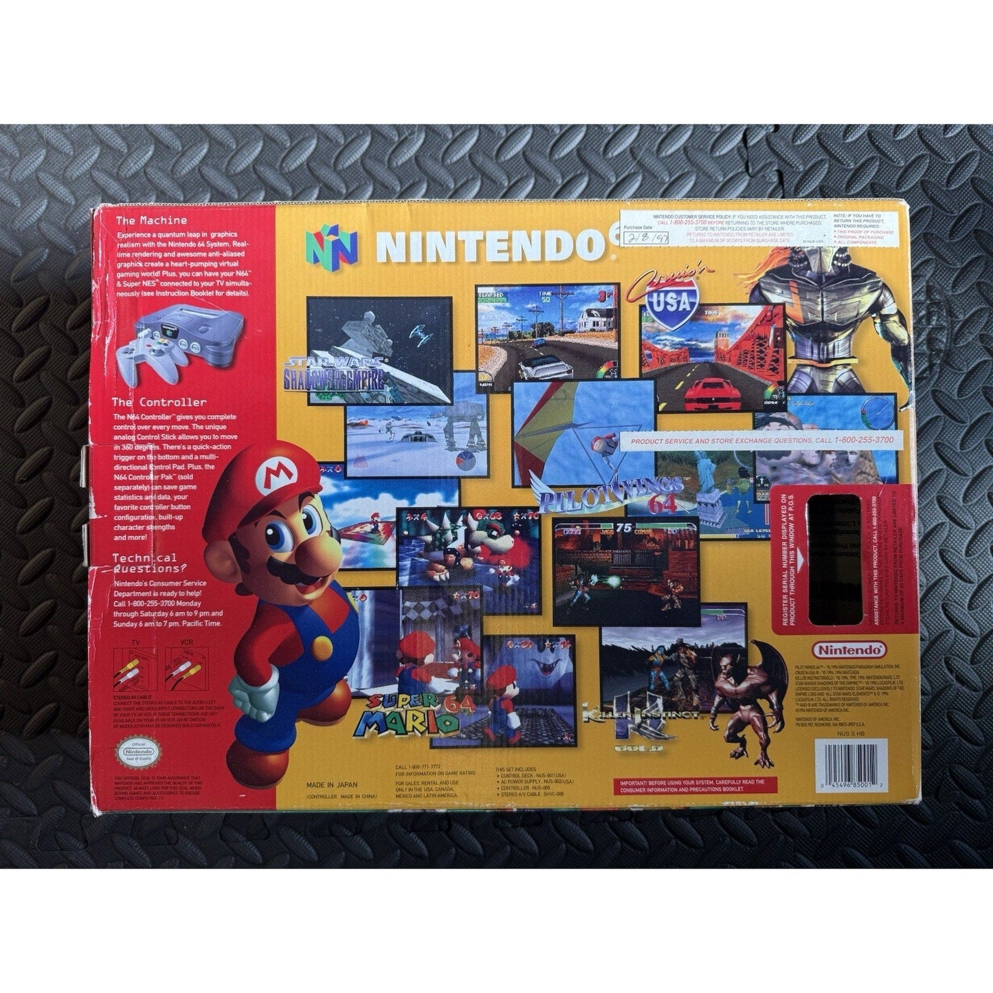 Nintendo 64 Console Box Only NUS S HB - USA - 1 Original 1996 Insert Manual Vintage - thriftgoblin