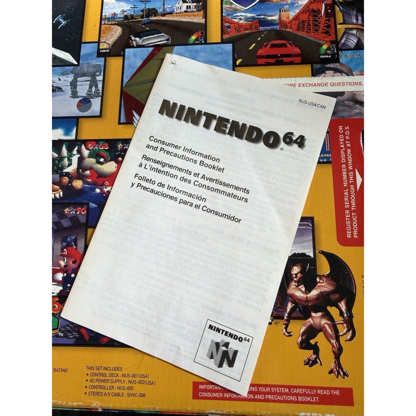 Nintendo 64 Console Box Only NUS S HB - USA - 1 Original 1996 Insert Manual Vintage - thriftgoblin