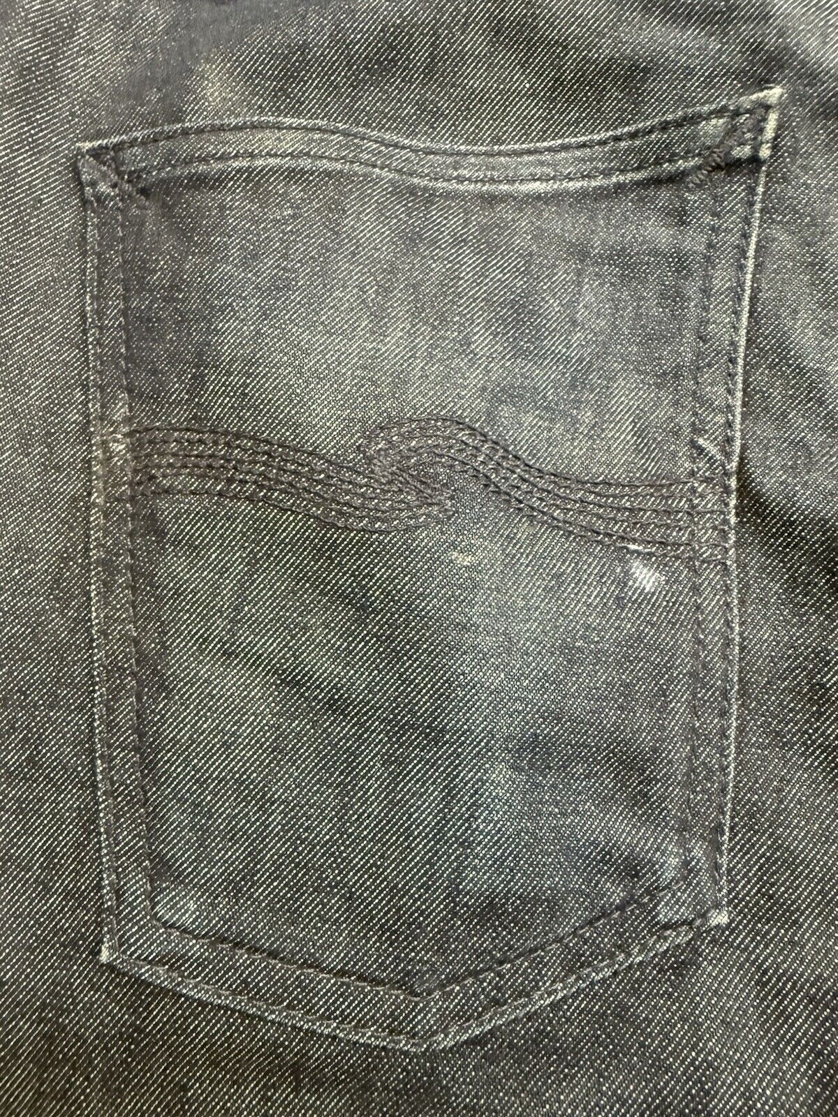 NUDIE Jeans GRIM TIM Men's Jeans W32 L34 Slim Fit Tapered Organic Dry Navy Dips - thriftgoblin