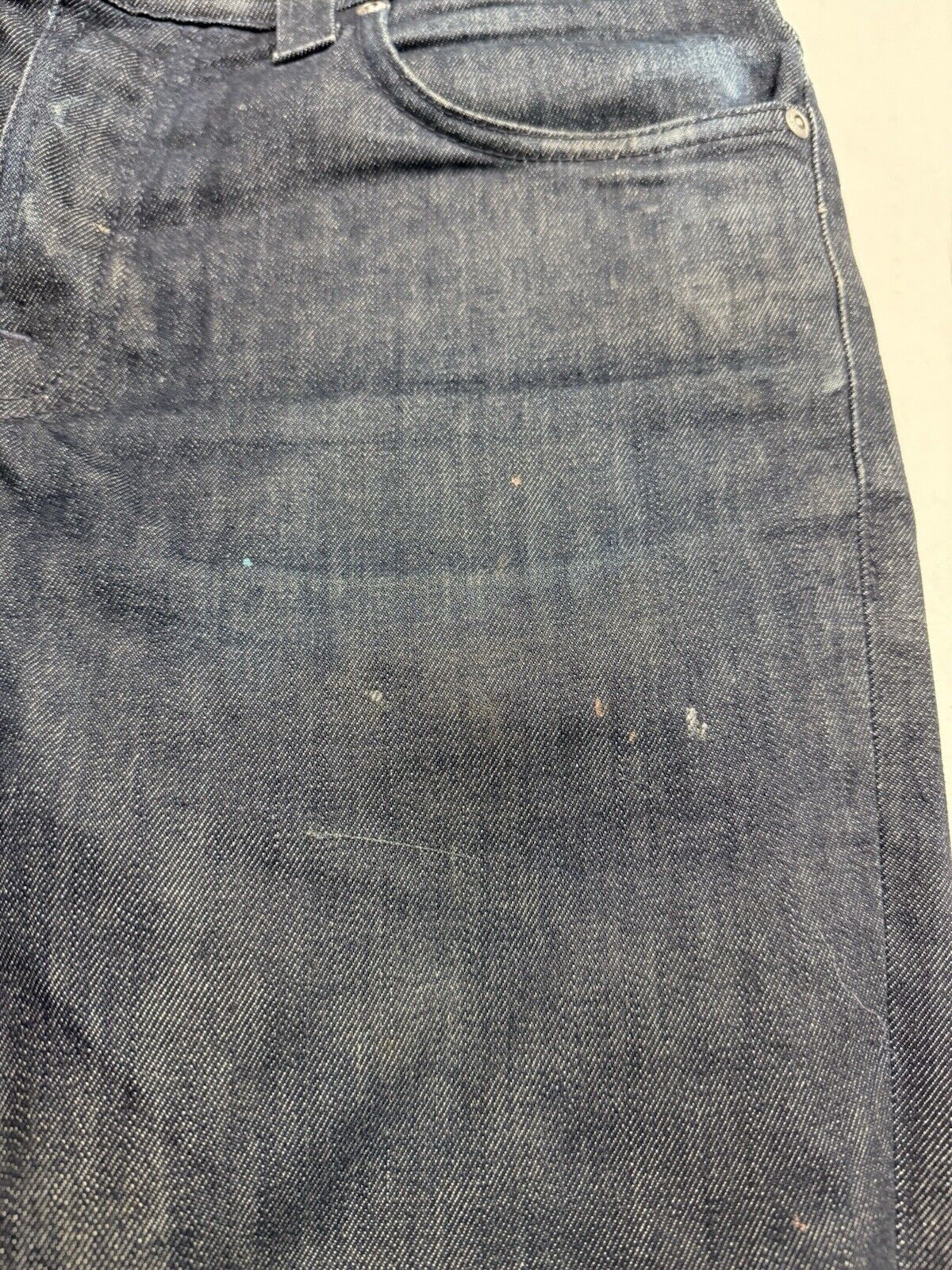 NUDIE Jeans GRIM TIM Men's Jeans W32 L34 Slim Fit Tapered Organic Dry Navy Dips - thriftgoblin
