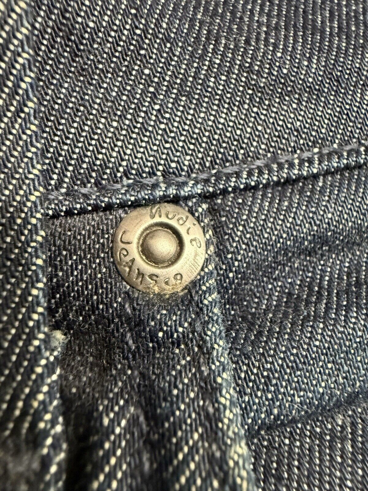 NUDIE Jeans GRIM TIM Men's Jeans W32 L34 Slim Fit Tapered Organic Dry Navy Dips - thriftgoblin