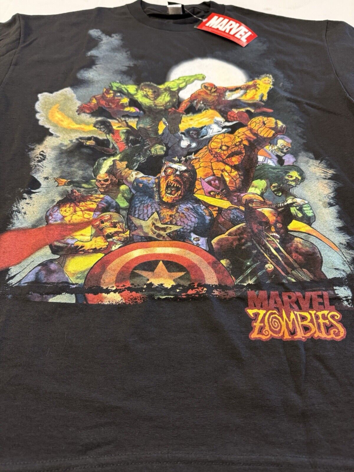 NWT 2007 MAD ENGINE Marvel Zombie Avengers Shirt MENS Zombie Superhero Crewneck - thriftgoblin
