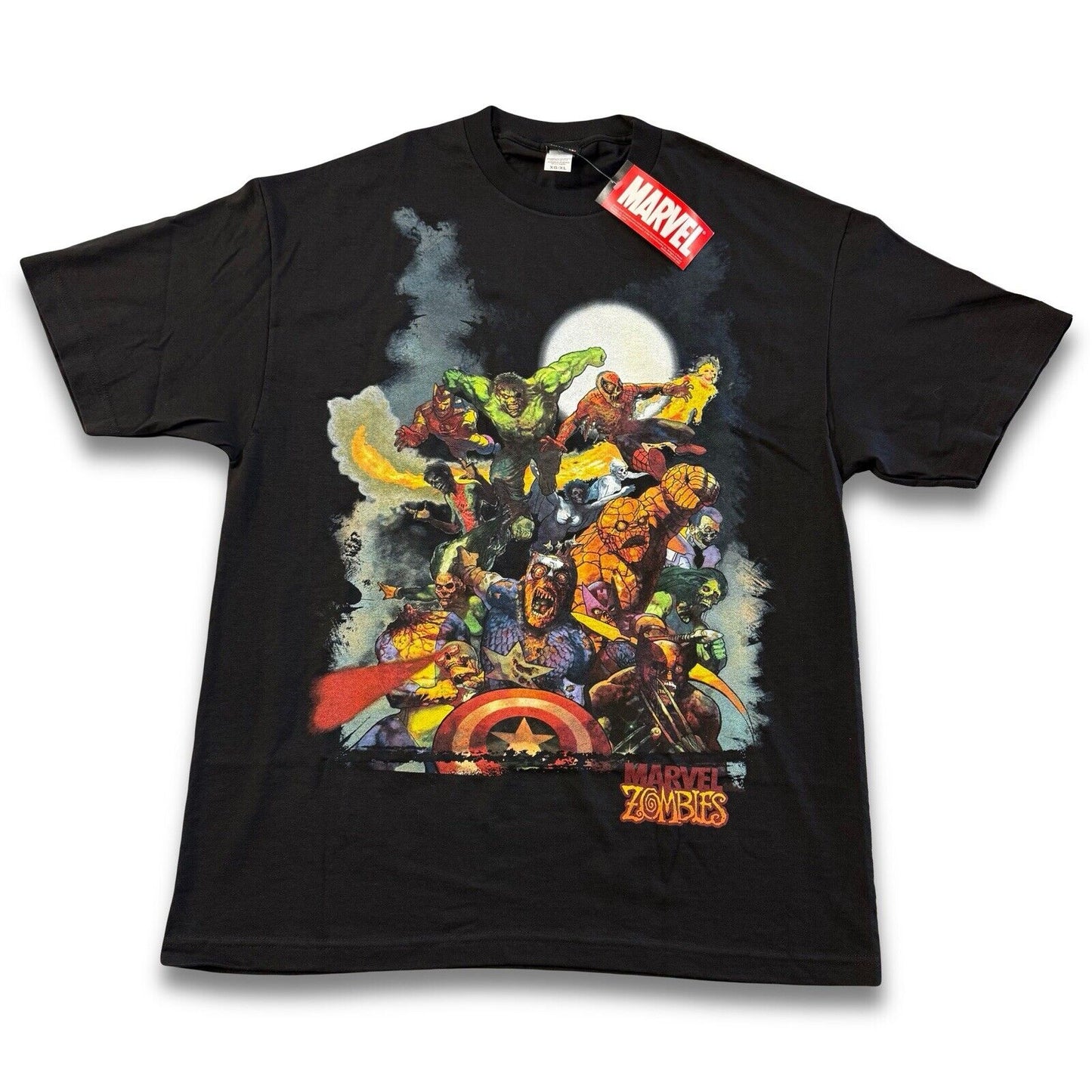 NWT 2007 MAD ENGINE Marvel Zombie Avengers Shirt MENS Zombie Superhero Crewneck - thriftgoblin