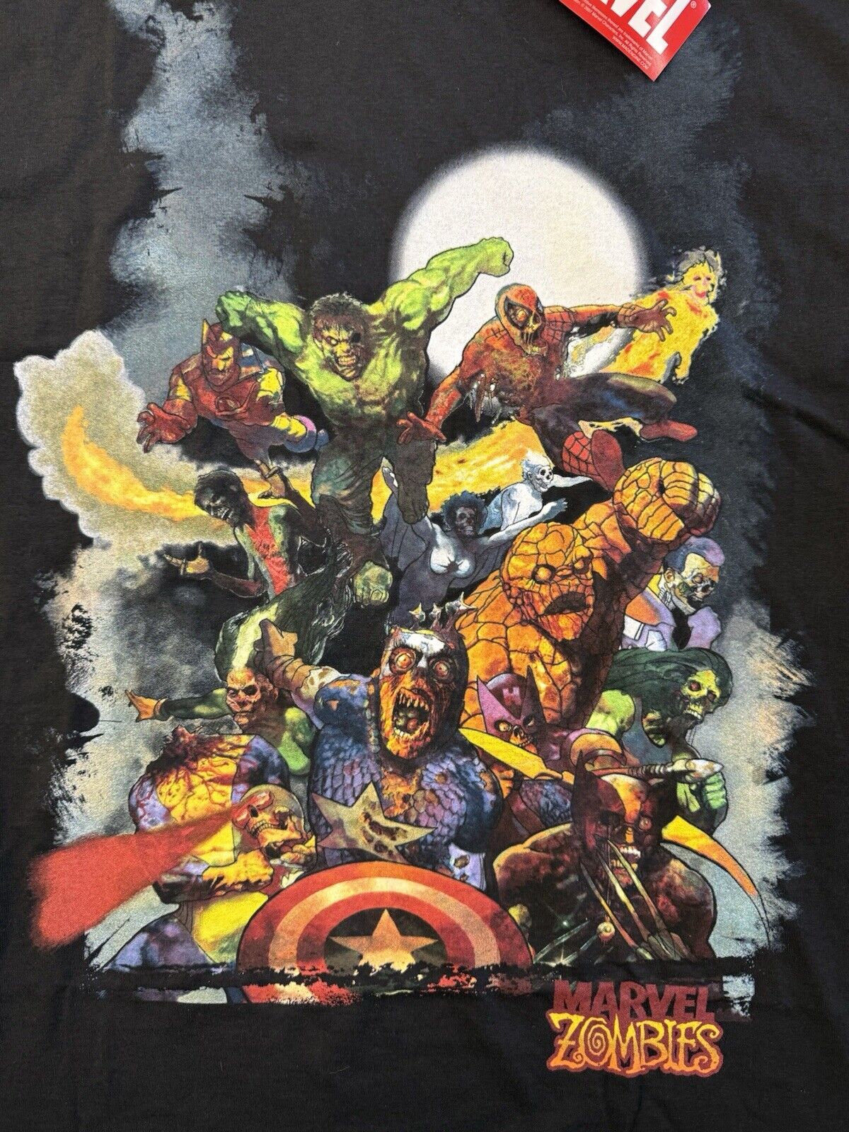 NWT 2007 MAD ENGINE Marvel Zombie Avengers Shirt MENS Zombie Superhero Crewneck - thriftgoblin