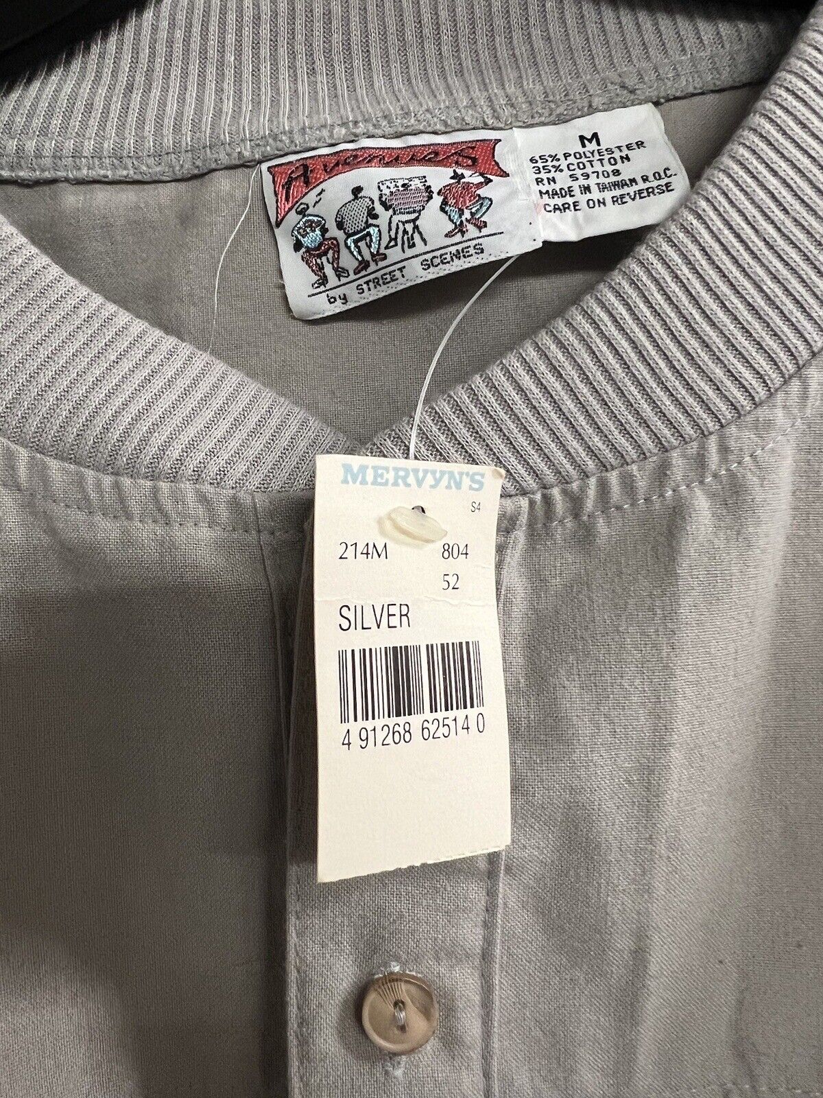 NWT Vintage Avenues By Street Scenes Mervyns Single Stitch Quarter Button Shirt - thriftgoblin