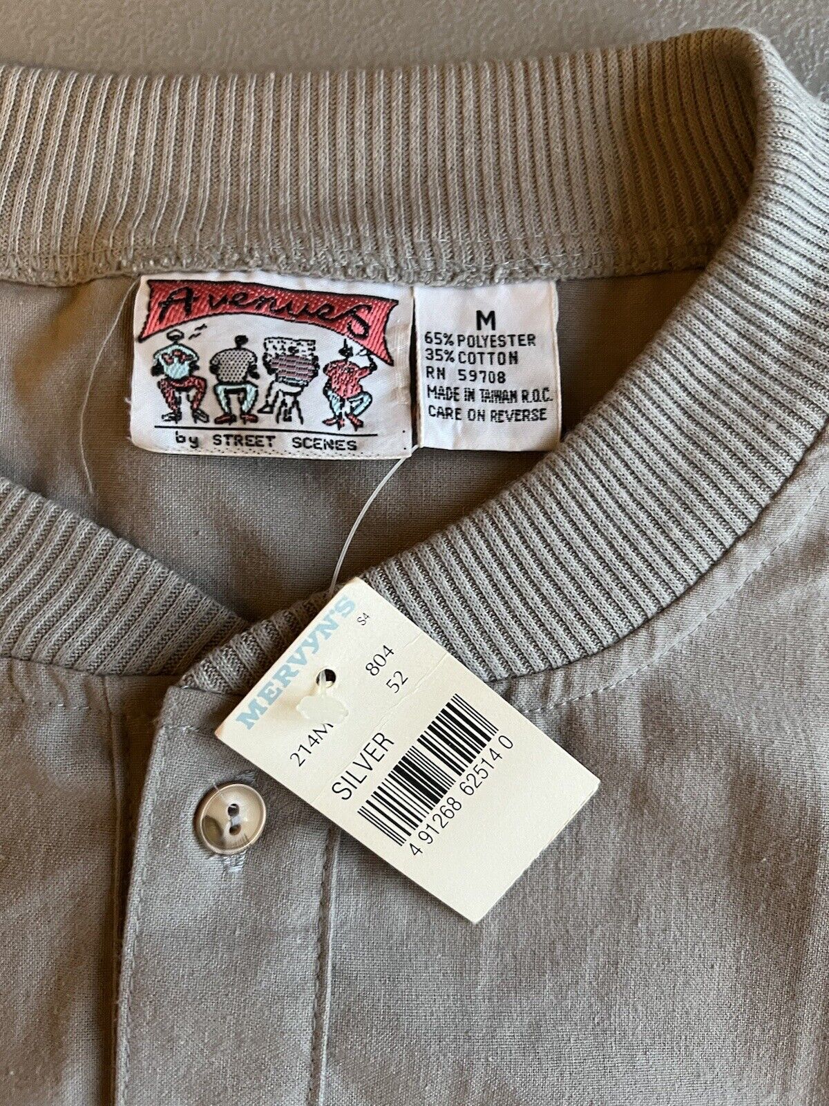 NWT Vintage Avenues By Street Scenes Mervyns Single Stitch Quarter Button Shirt - thriftgoblin