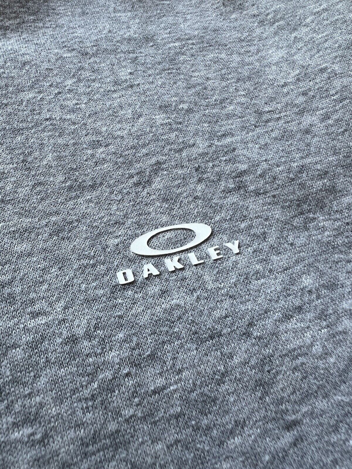 Oakley Mens Gray Pullover Long Sleeve Sweatshirt Sweater Large Jersey White Logo - thriftgoblin