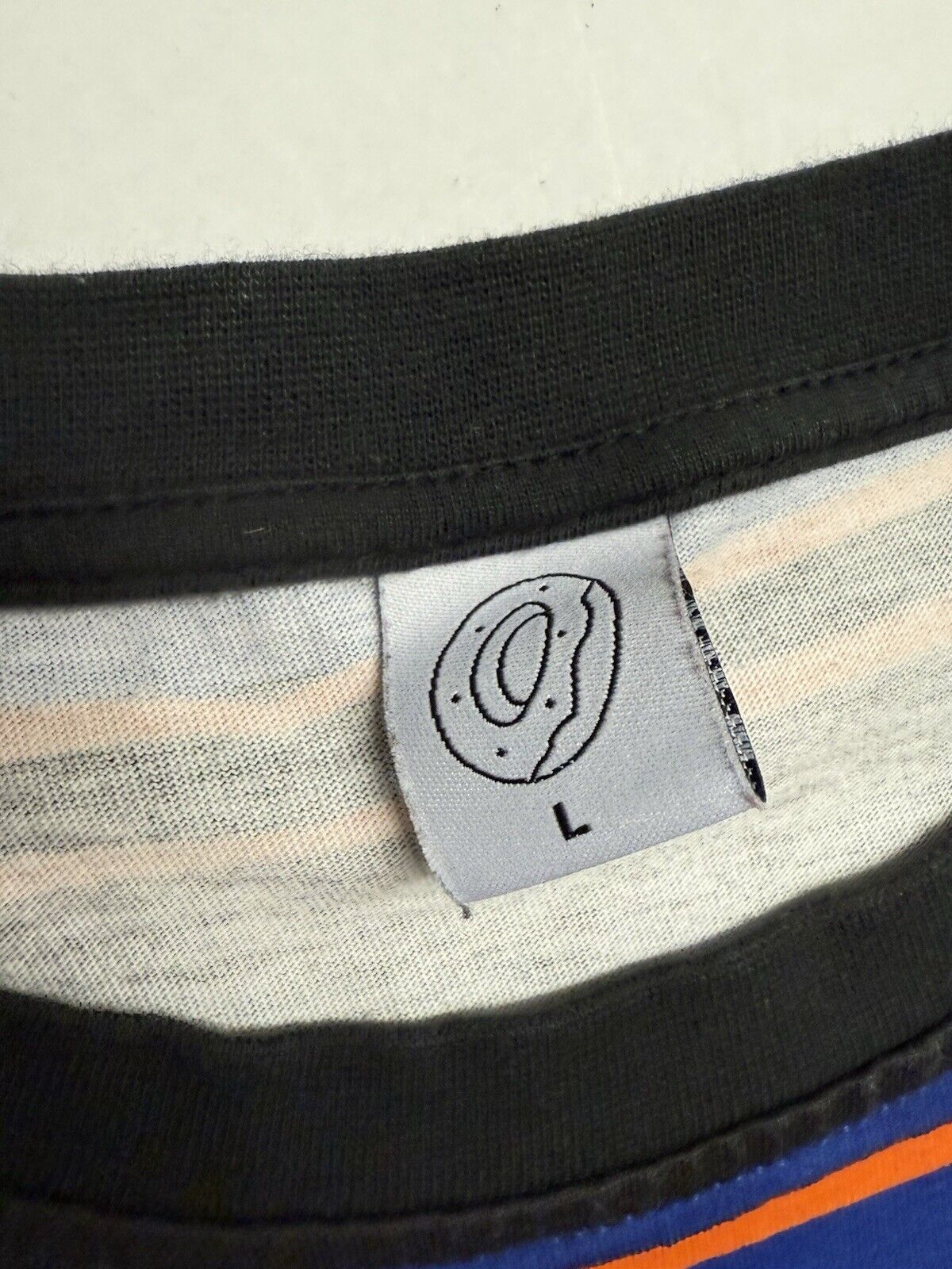 Odd Future OFWGKTA Hip - Hop Rap Music Embroidered Purple Black Striped L T-Shirt - thriftgoblin