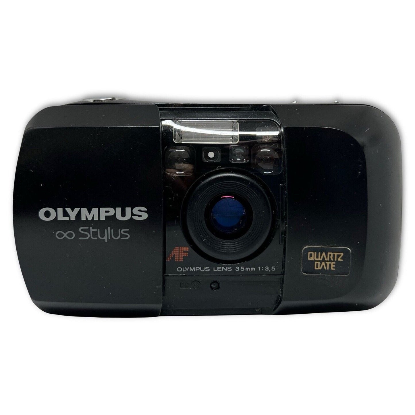 Olympus Infinity Stylus 35mm Point & Shoot Film Camera f/3.5 Lens Black EDC - thriftgoblin