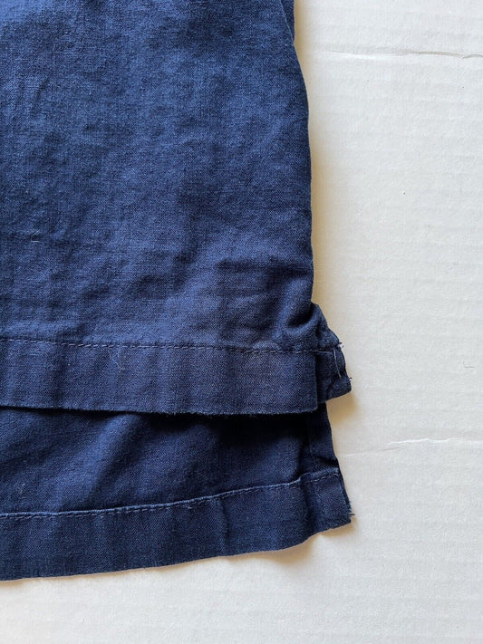 Onia Shirt Mens Large Blue Polo Pullover Linen Button Up Casual Chest Pocket - thriftgoblin