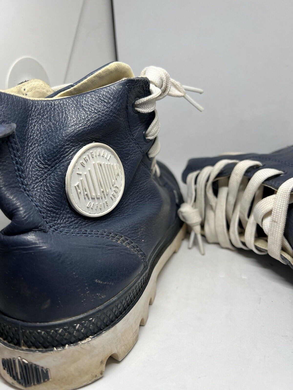 PALLADIUM Work Hi - Top 72901419 Boots Leather Streetwear Blue Sz 11.5 Mens Shoe - thriftgoblin
