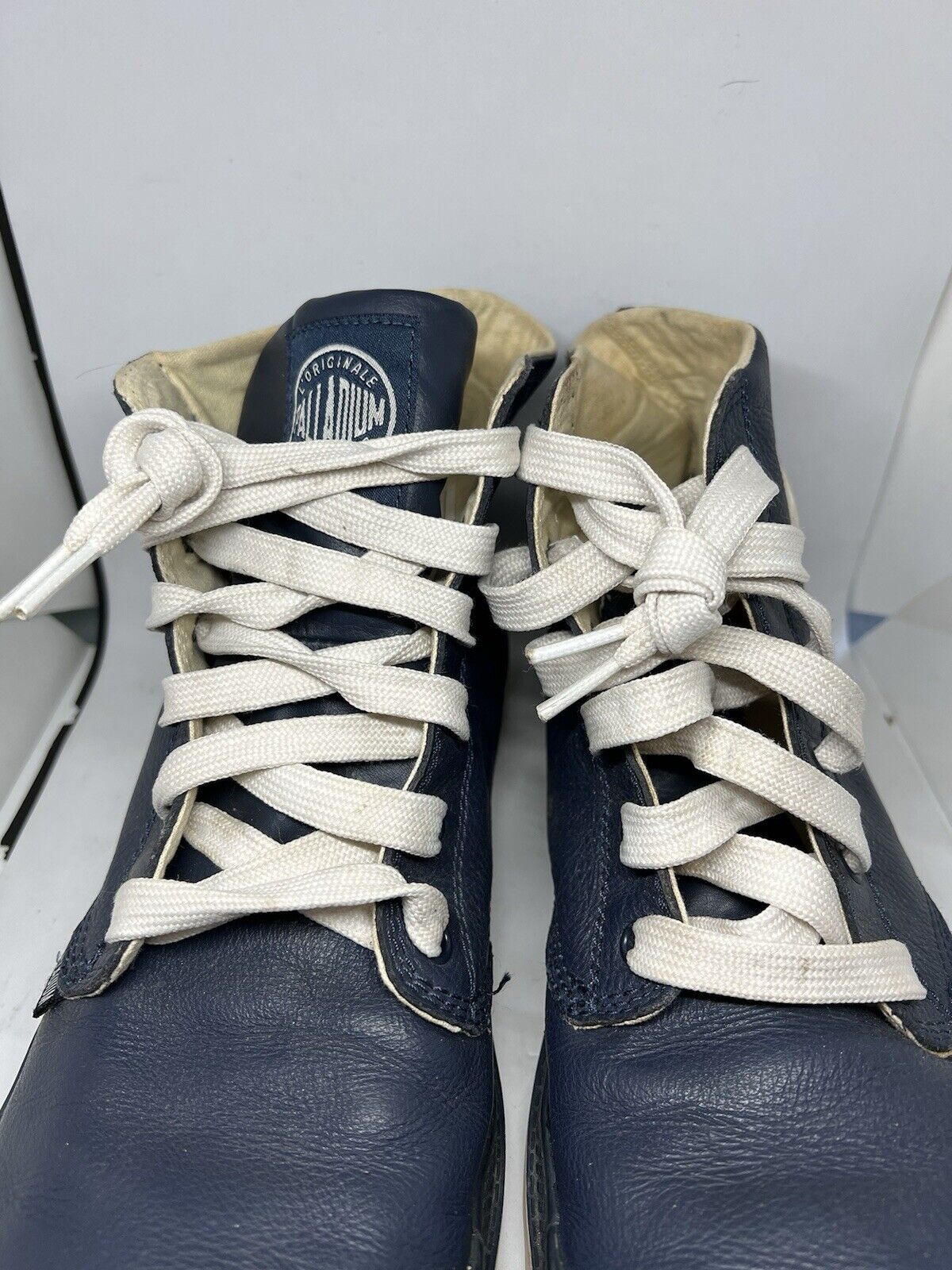 PALLADIUM Work Hi - Top 72901419 Boots Leather Streetwear Blue Sz 11.5 Mens Shoe - thriftgoblin