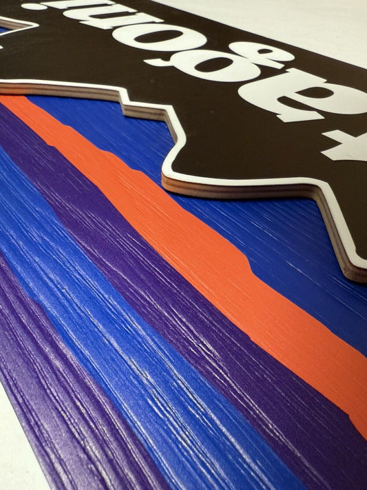 Patagonia Marketing Colorful Display Wooden Texture Sign Mountain Store Wood - thriftgoblin