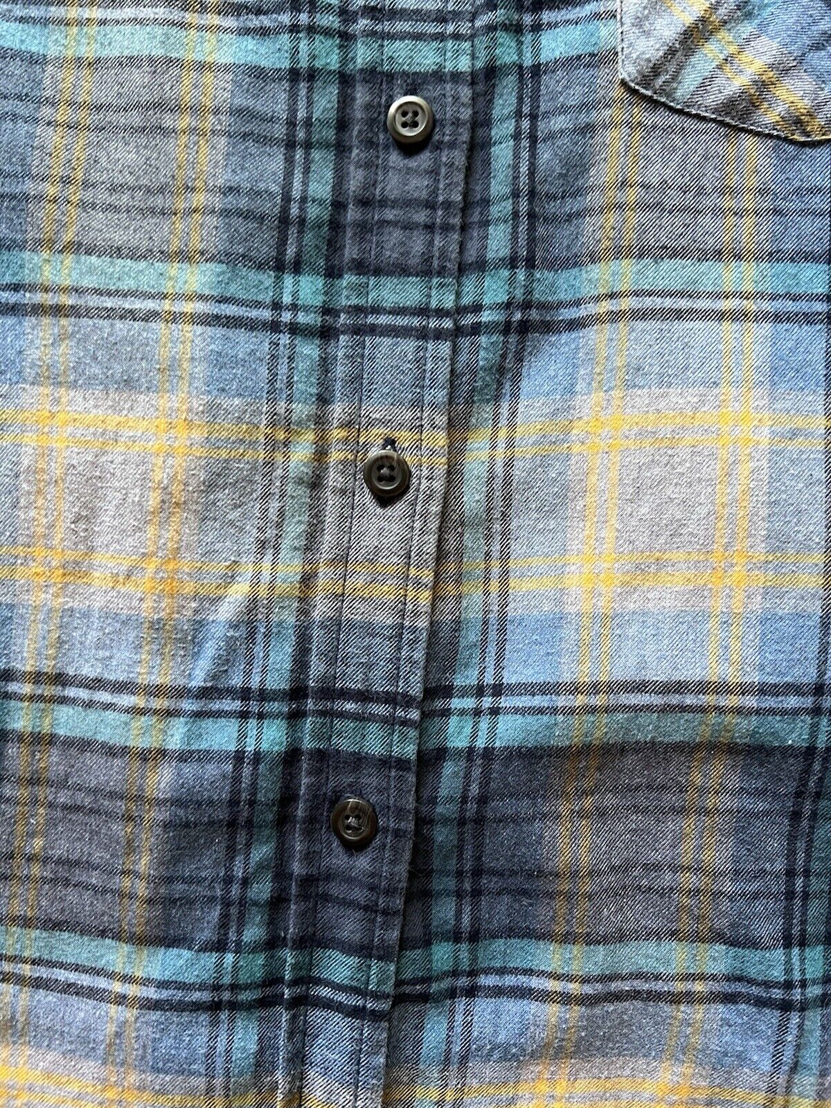Pendleton Flannel Shirt Women Medium Blue Plaid Long Sleeve Button Up Wool Blend - thriftgoblin