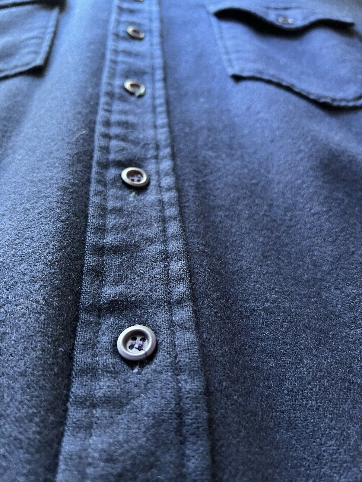 Pendleton Outdoorsman Longlseeve Button Up Shirt Blue Virgin Wool USA Flannel L - thriftgoblin