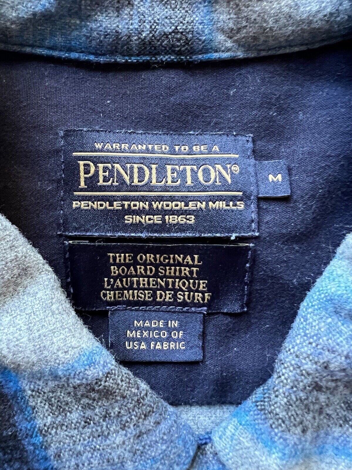 Pendleton The Original Board Shirt Mens Medium USA Virgin Wool Plaid Button Down - thriftgoblin