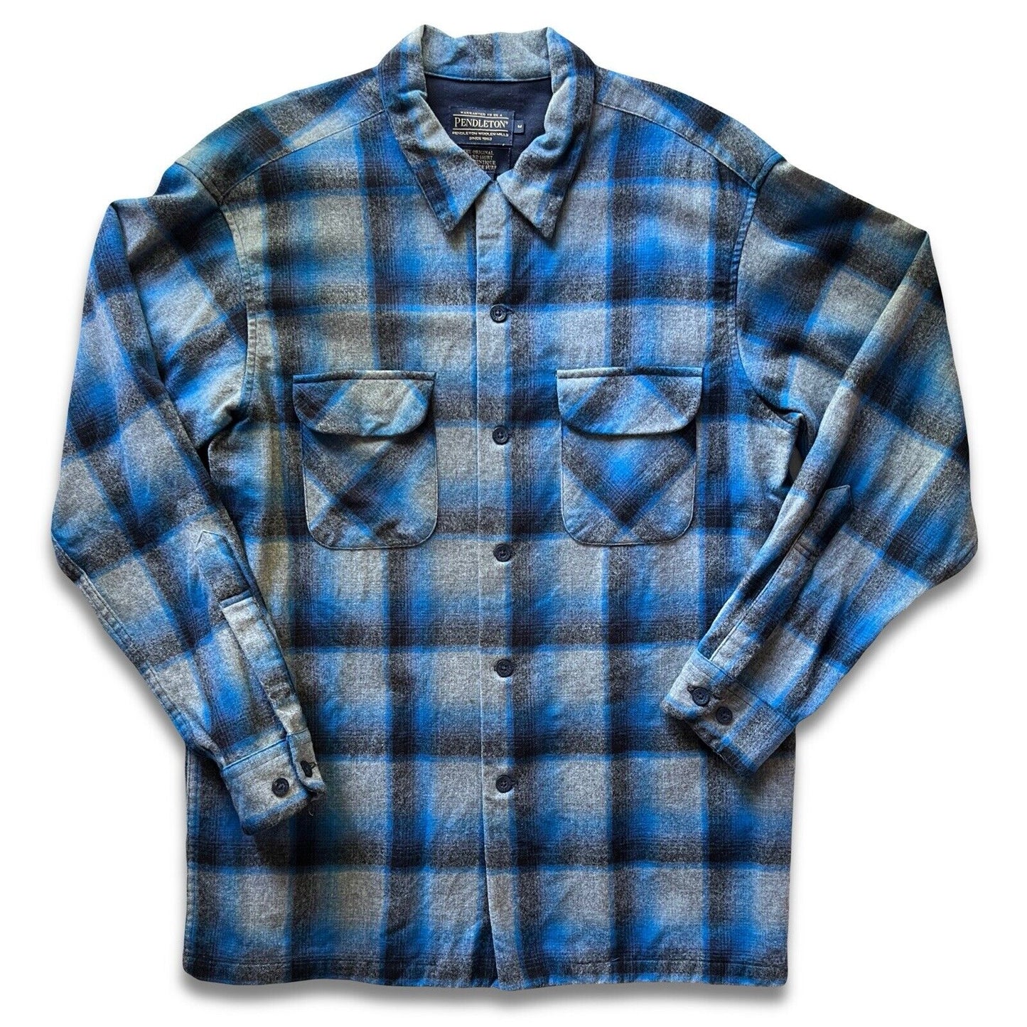 Pendleton The Original Board Shirt Mens Medium USA Virgin Wool Plaid Button Down - thriftgoblin