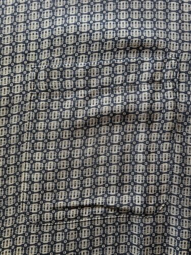 Perry Ellis 100% Silk Shirt Men’s Size L Geometric Long Sleeves Brown Collarless - thriftgoblin