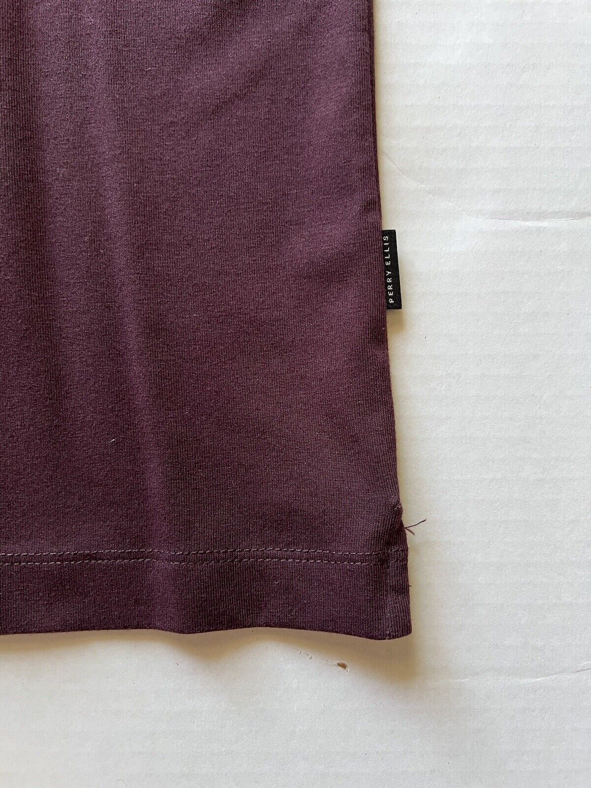 Perry Ellis Mens Hidden Buttons Burgundy Maroon Pima Cotton Polo Shirt Medium - thriftgoblin
