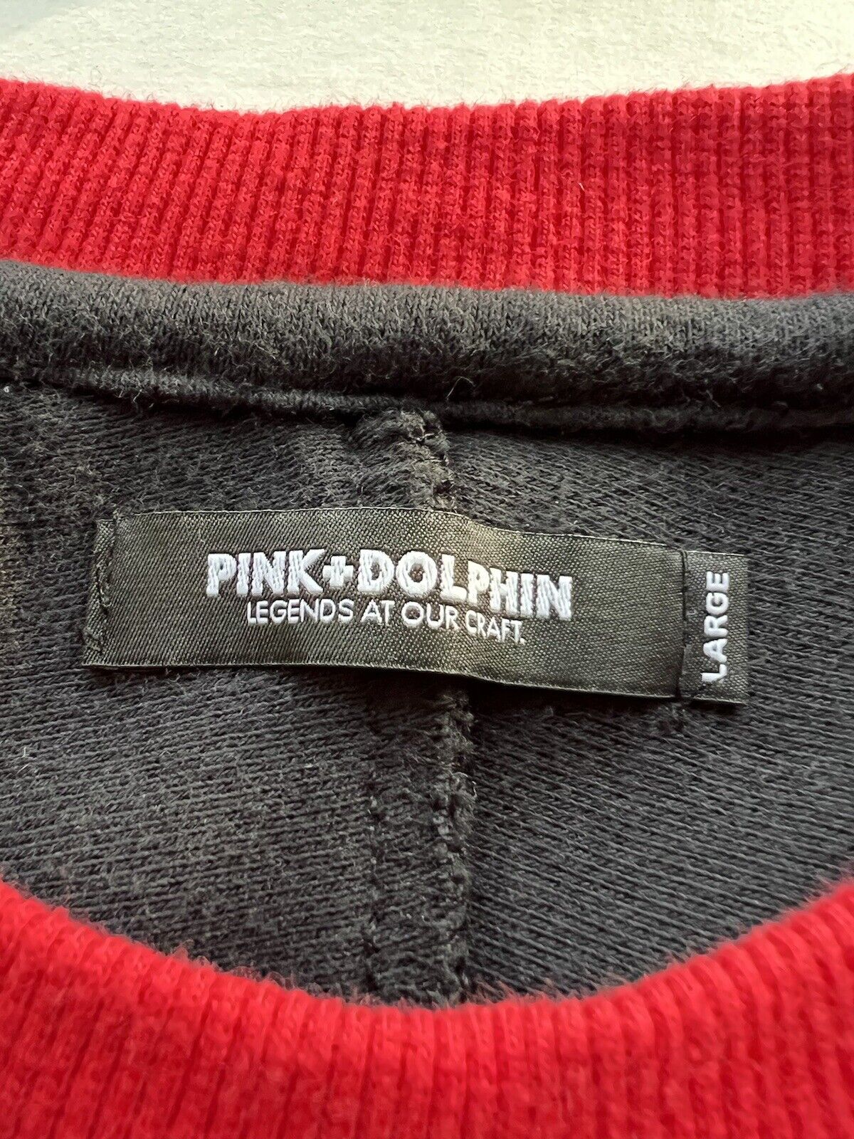 Pink + Dolphin RARE! Shirt Black Ghost Bay Area Streetwear Tee Raw Hem Long - thriftgoblin