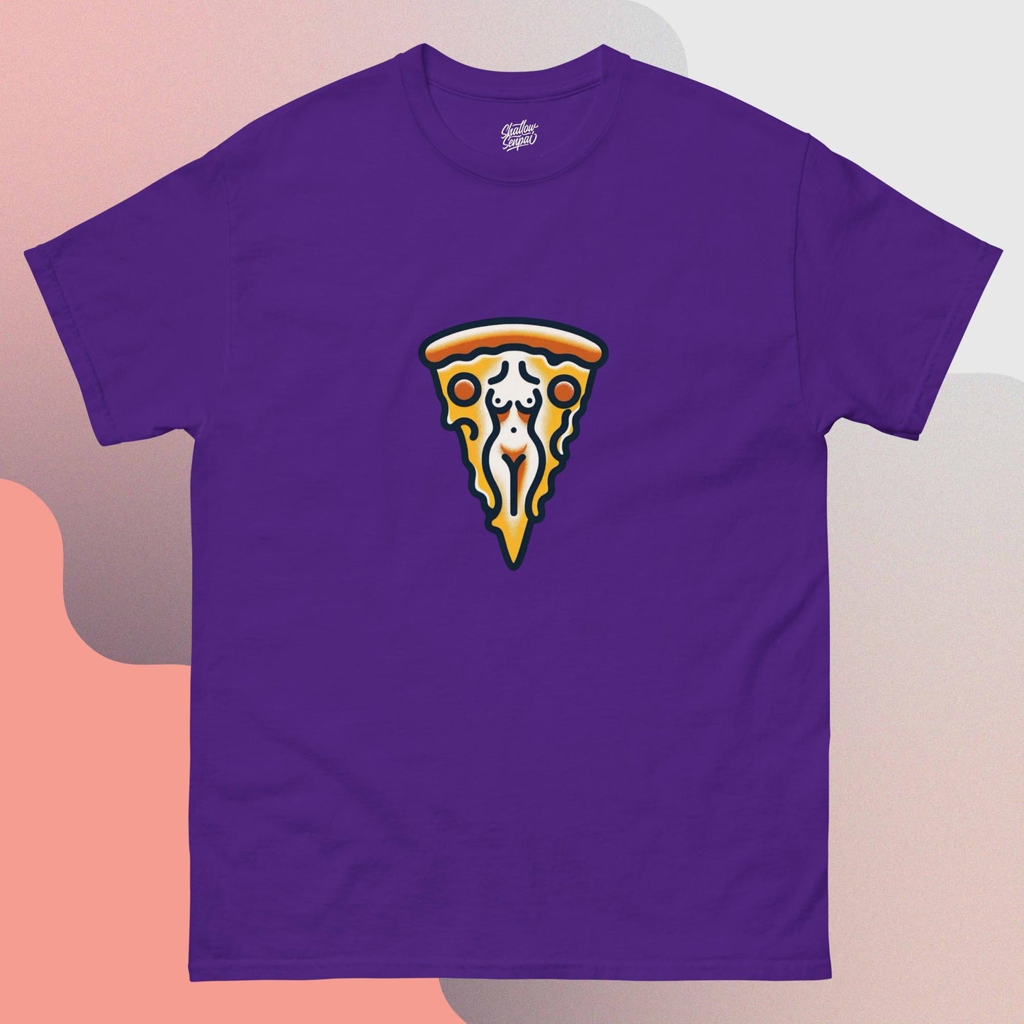 Pizza My Body Pin - Up Crewneck T-Shirt - thriftgoblin
