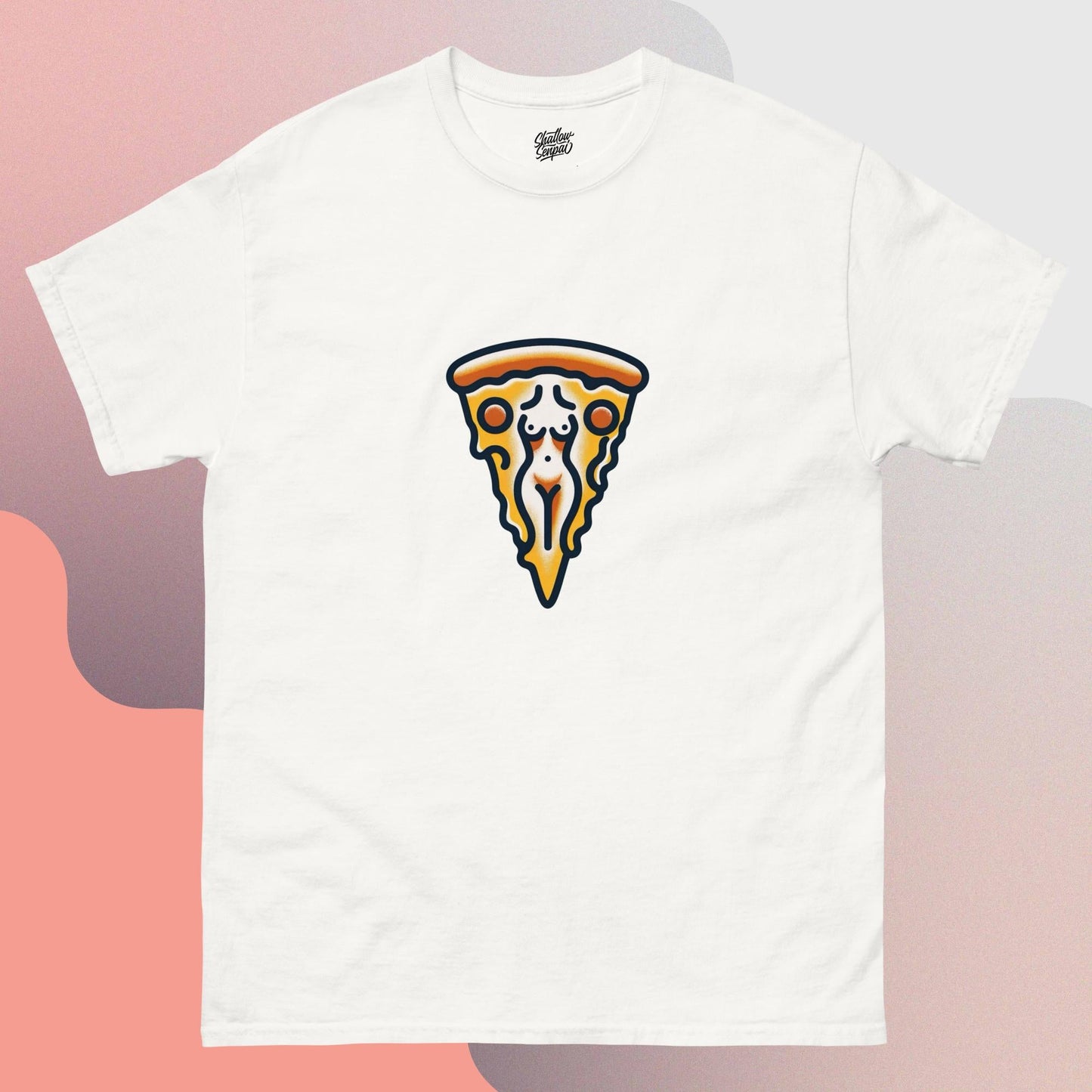 Pizza My Body Pin - Up Crewneck T-Shirt - thriftgoblin