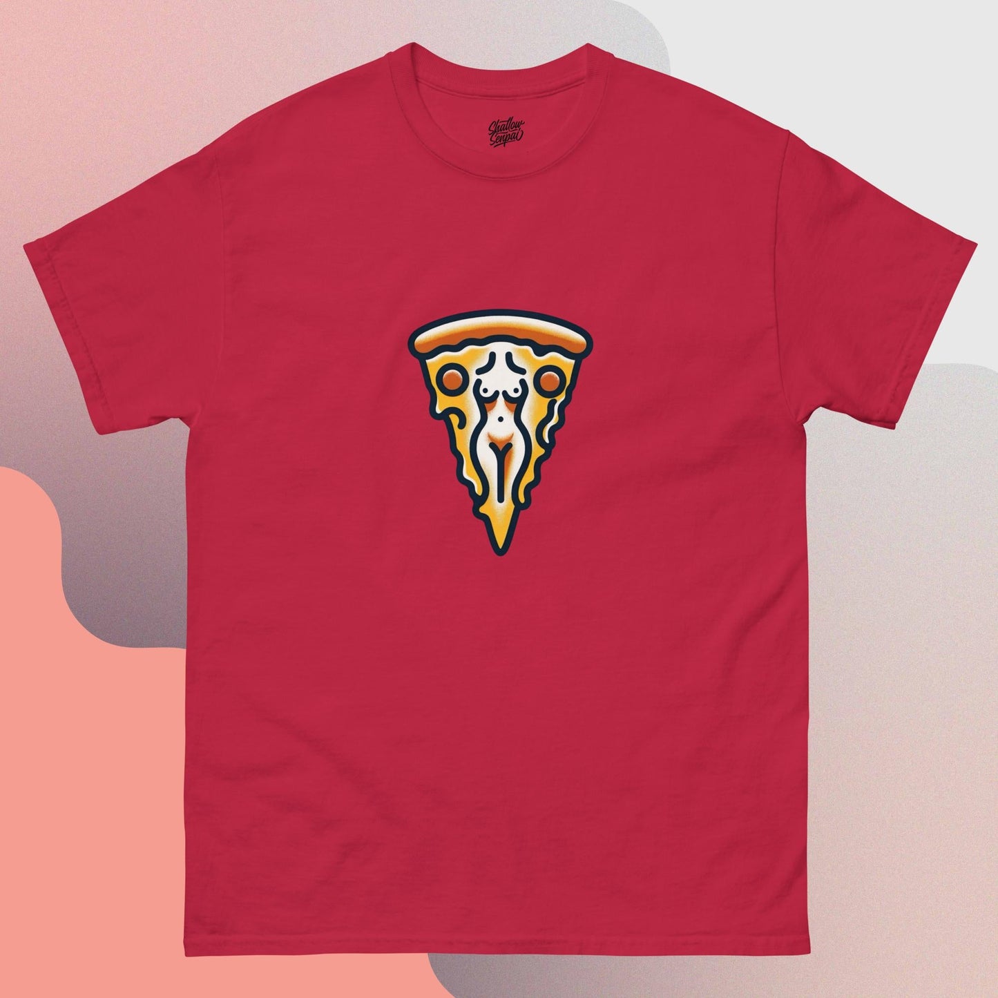 Pizza My Body Pin - Up Crewneck T-Shirt - thriftgoblin