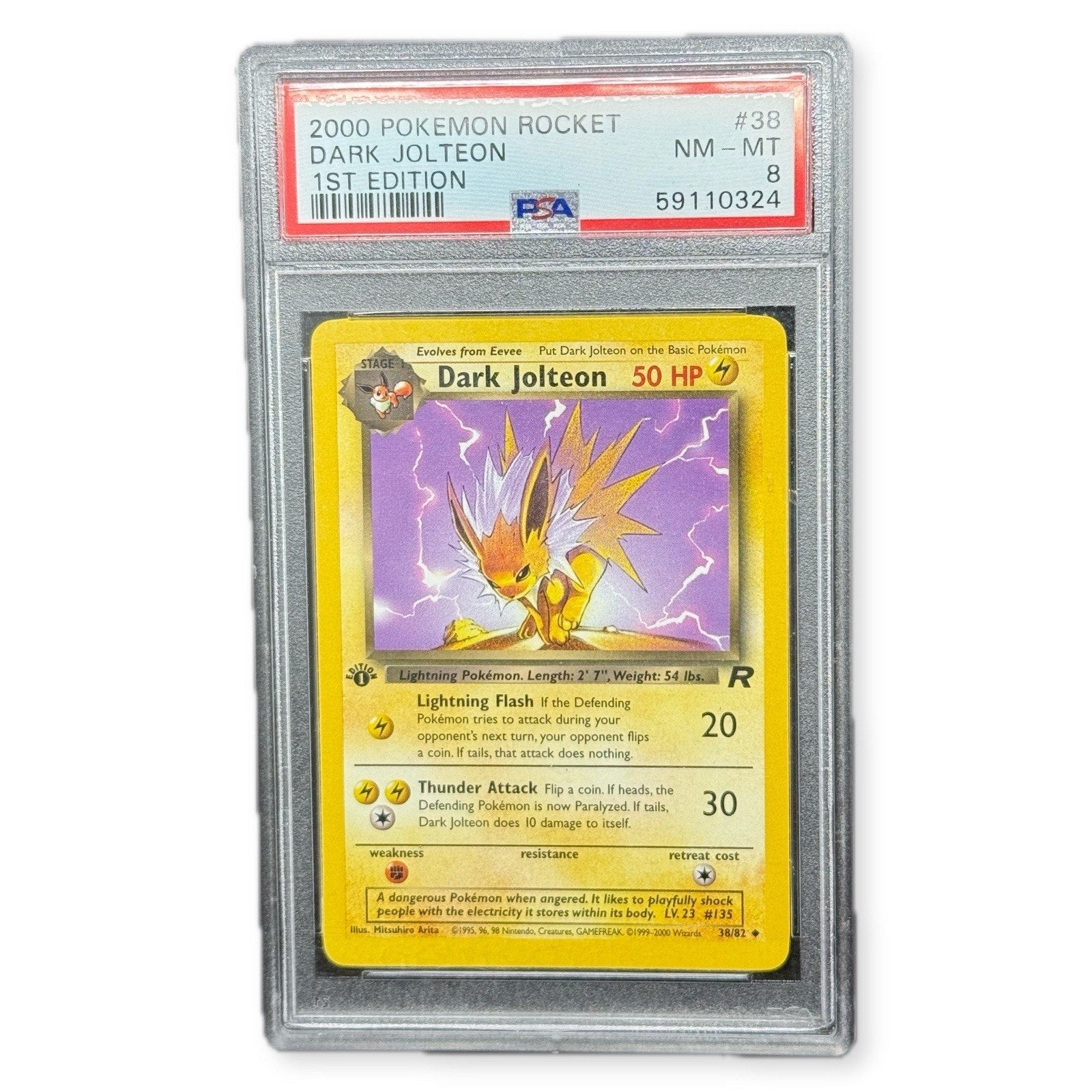 1st Edition Dark Jolteon 38/82 PSA 8