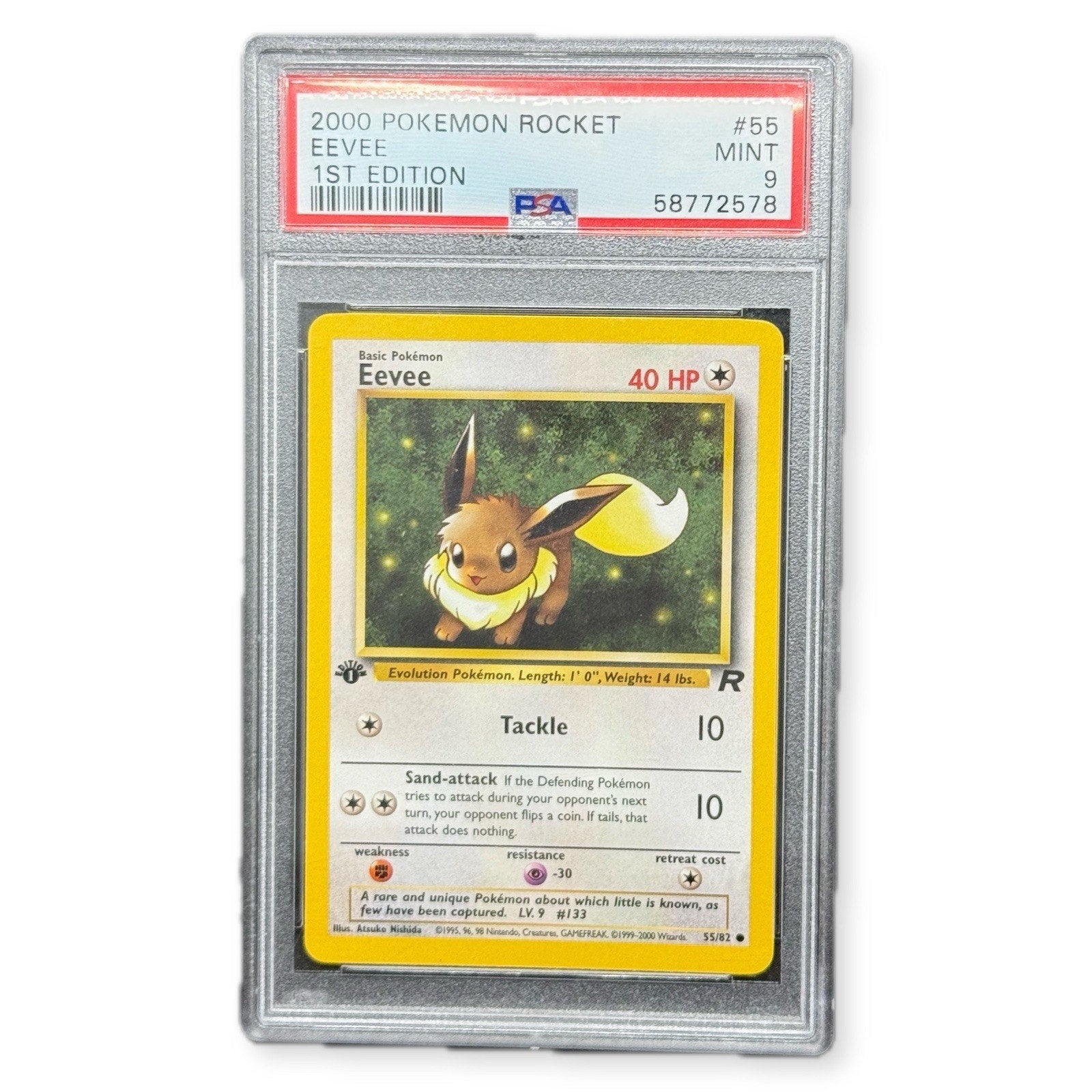 Pokémon Team Rockets Eevee 1st Edition PSA 9 #55 Graded Card