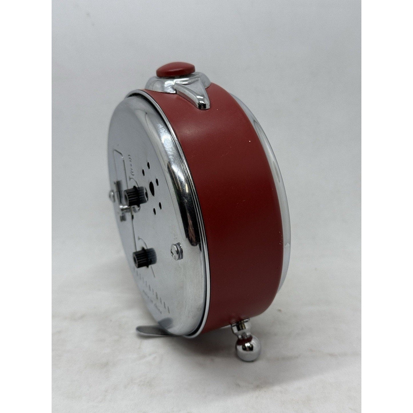 Pottery Barn Retro Alarm Clock Red Tested Vintage Aesthetic AA Heavy Quality - thriftgoblin