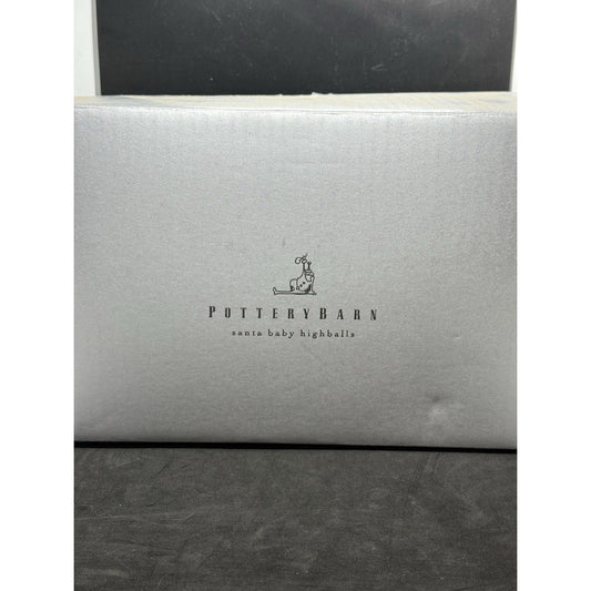 Pottery Barn Santa Baby Highball Glasses – Complete Set of 8 Holiday Collection - thriftgoblin