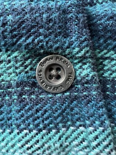 PrAna Men Shirt Large Green Blue Plaid Heavy Thick Cotton Flannel Fall Button Up - thriftgoblin