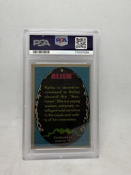 PSA 6 1979 Topps Alien Warrant Officer Ripley Card 9 Sigourney Weaver RC Rookie - thriftgoblin