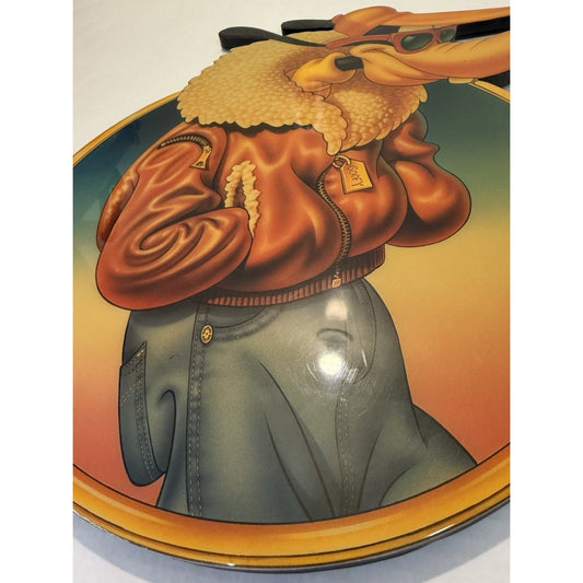 RARE 1992 Disney Goofy Wall Art 19” Aviator 92 Handmade Wood Cutout Decor Sign - thriftgoblin