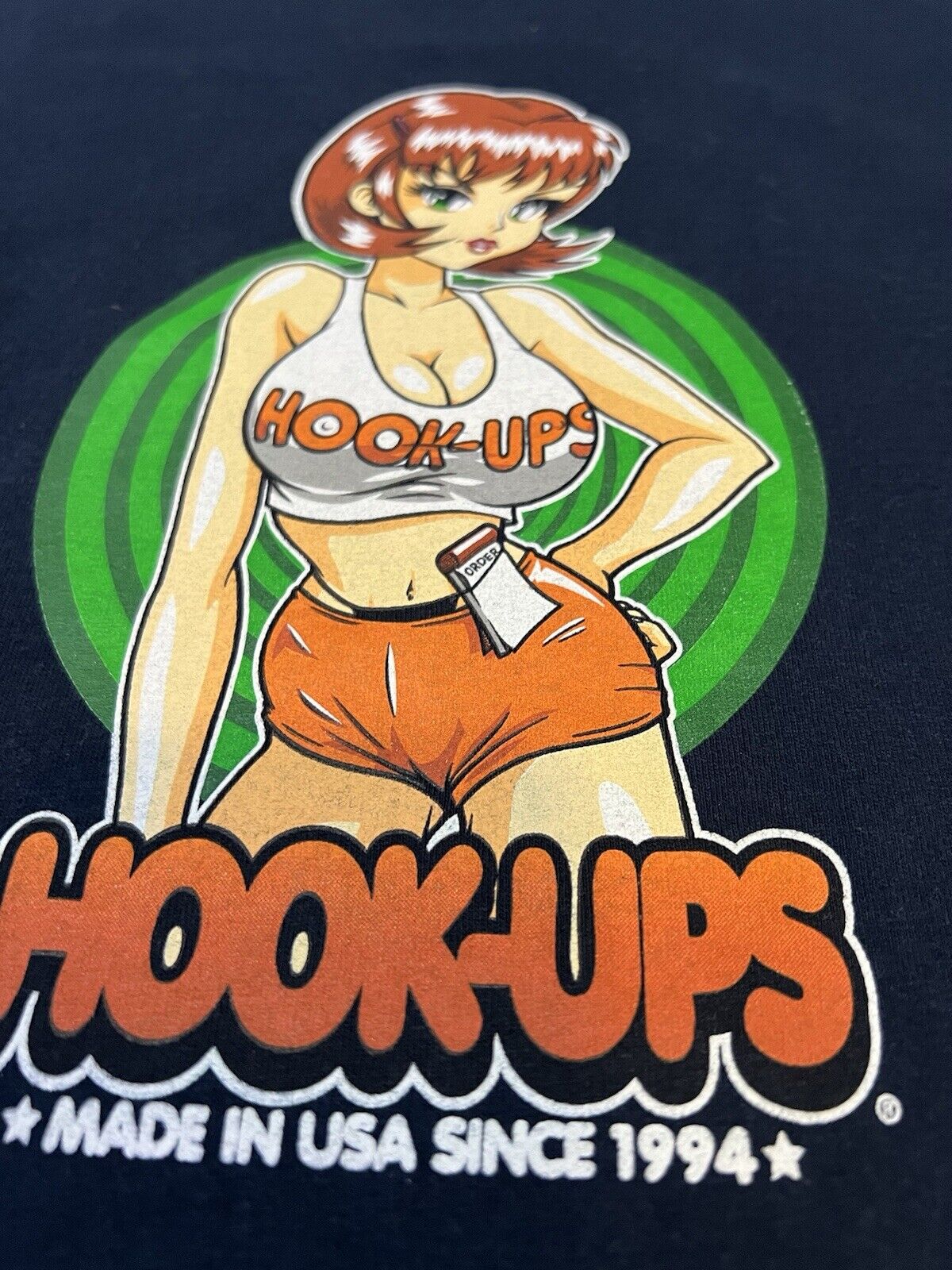 RARE Color 90 Hook - ups Skateboard T-shirt Mens Anime Miami Hooters SIZE M Blue - thriftgoblin