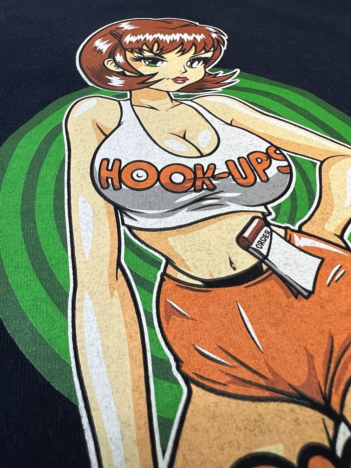 RARE Color 90 Hook - ups Skateboard T-shirt Mens Anime Miami Hooters SIZE M Blue - thriftgoblin