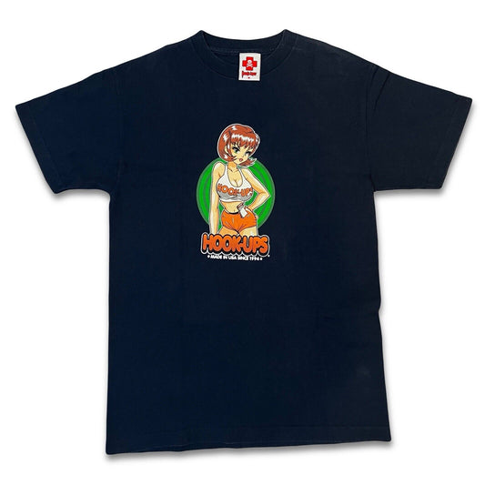 RARE Color 90 Hook - ups Skateboard T-shirt Mens Anime Miami Hooters SIZE M Blue - thriftgoblin