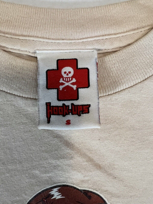 RARE Color 90 Hook - ups Skateboard T-shirt Mens Anime Miami Hooters SIZE S (Sand) - thriftgoblin