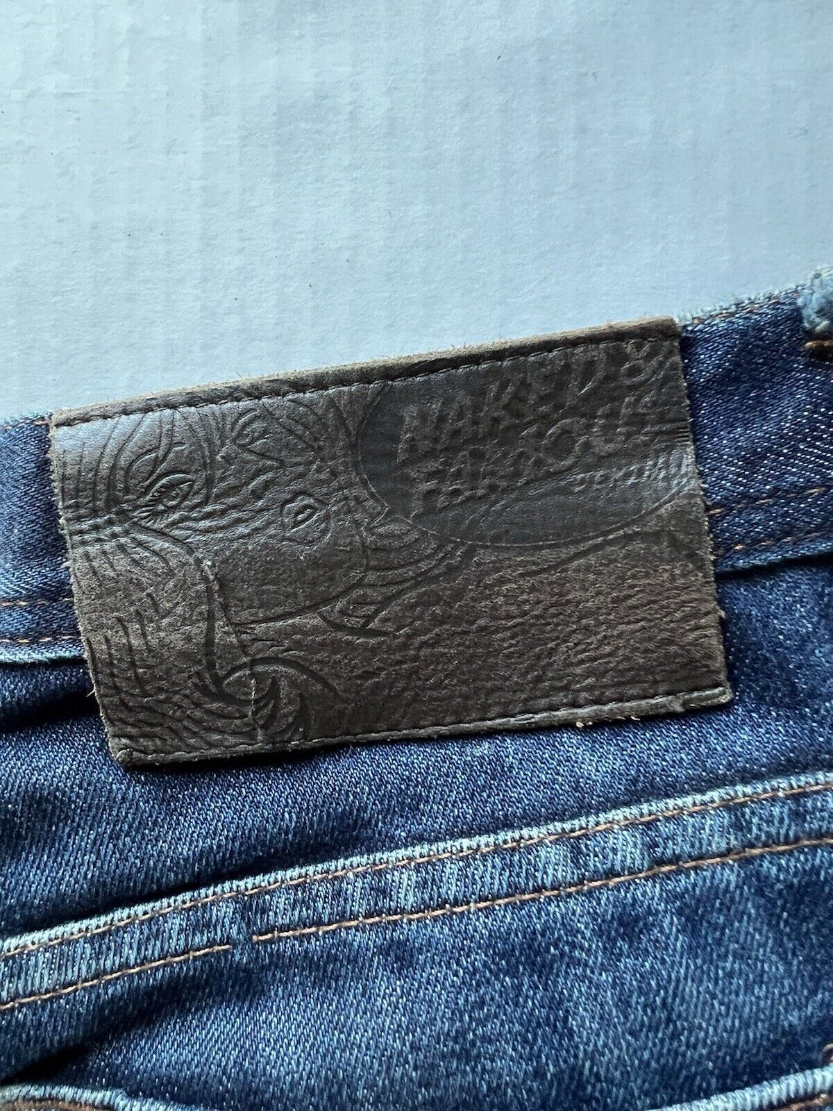 Rare Distressed Naked and Famous Weird Guy 13.5oz Indigo Denim Cotton 01x173 32 - thriftgoblin
