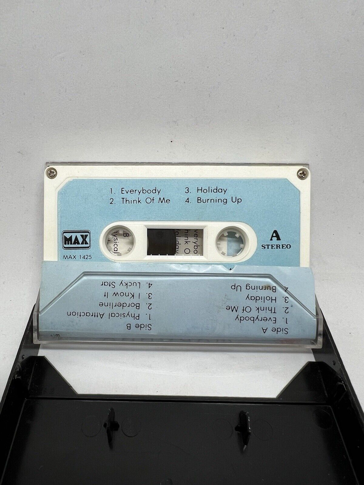 RARE Madonna Self Titled Disco Lyrics MAX Cassette Tape 1983 Max 1425 - thriftgoblin