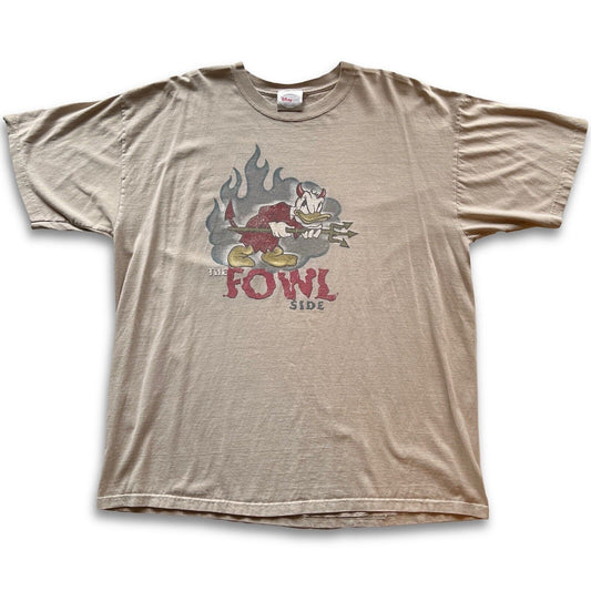 RARE The Fowl Side Donald Duck Y2K Shirt Disney Store Devil Halloween Mens XL - thriftgoblin