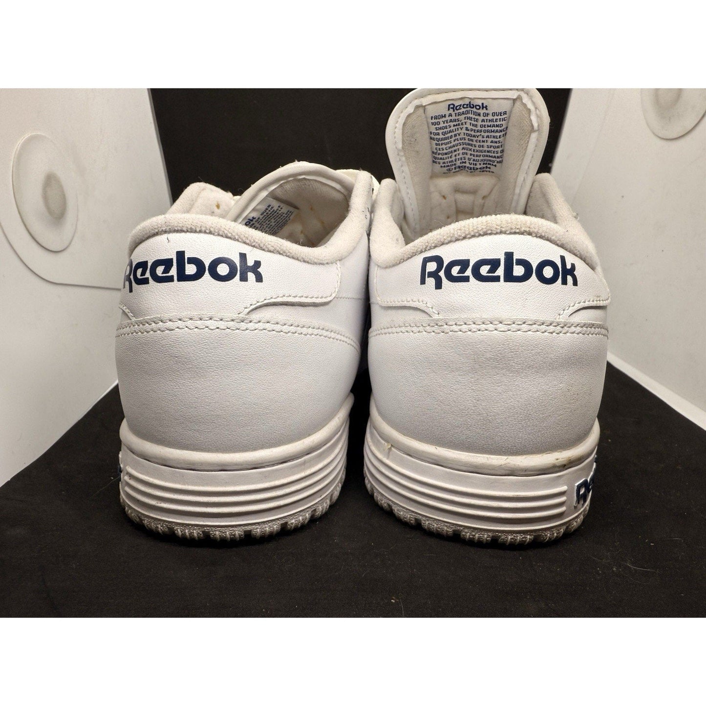 Reebok Ex‑o‑fit White Leather Sneakers Men’s 11.5 Retro Low‑Top Casual Shoes - thriftgoblin