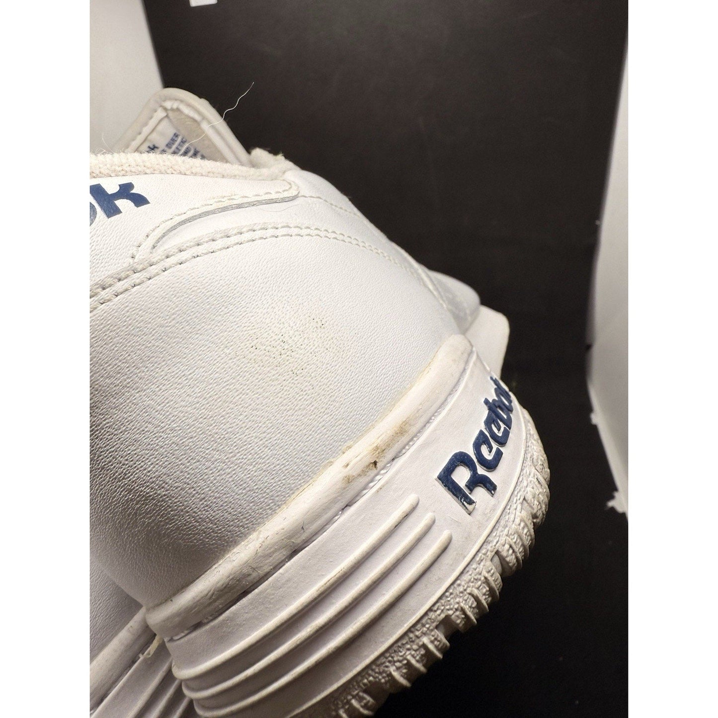 Reebok Ex‑o‑fit White Leather Sneakers Men’s 11.5 Retro Low‑Top Casual Shoes - thriftgoblin