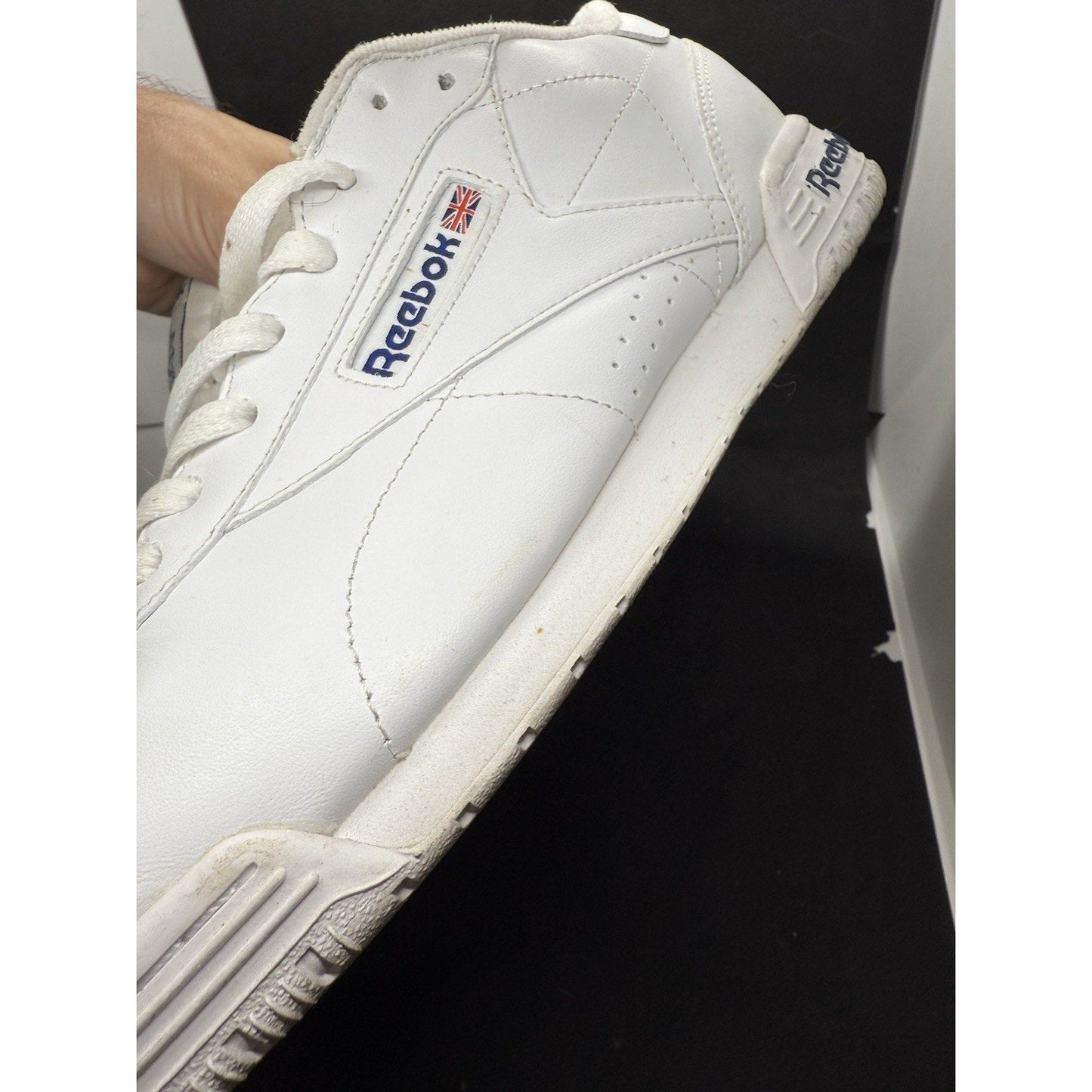 Reebok Ex‑o‑fit White Leather Sneakers Men’s 11.5 Retro Low‑Top Casual Shoes - thriftgoblin