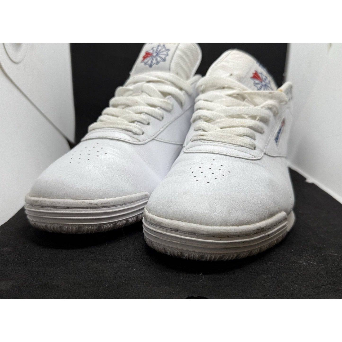 Reebok Ex‑o‑fit White Leather Sneakers Men’s 11.5 Retro Low‑Top Casual Shoes - thriftgoblin