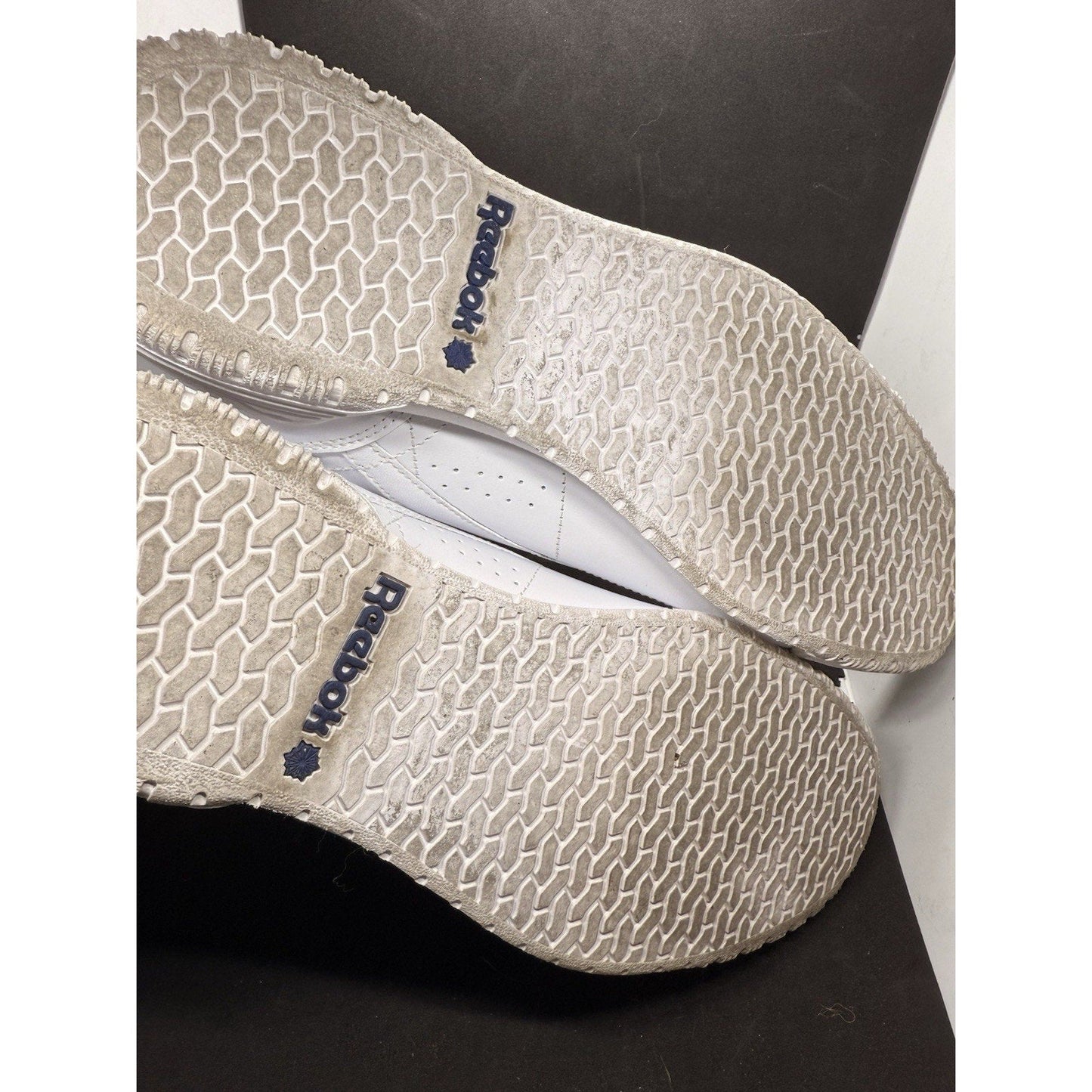Reebok Ex‑o‑fit White Leather Sneakers Men’s 11.5 Retro Low‑Top Casual Shoes - thriftgoblin